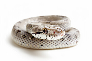 Fototapeta premium A high-resolution image of a snake on a white background, perfect for educational, scientific, and wildlife-themed projects.