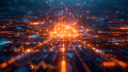 Obraz premium 5G wireless network high speed internet cloud computing. Generative AI