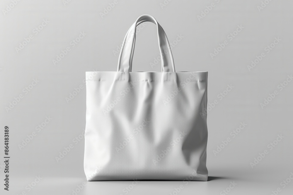 Wall mural mock up, white canvas bag