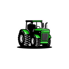 vector design of four-wheeled tractor, agricultural equipment