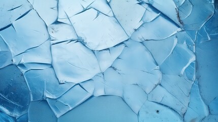 Naklejka premium Abstract Blue Cracked Glass Texture