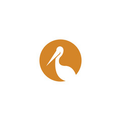Pelican Bird Logo Vector Illustration. Pelican Icon
