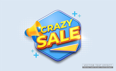 Vector discount label for shopping with text effect editable 3d style