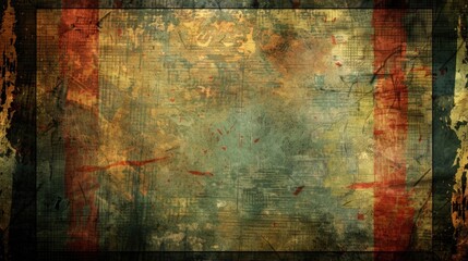 Video Border. Wide Grunge Rectangle Frame for Monitor and Television Display