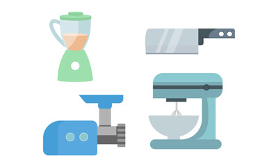 Set of kitchen equipment icon logo