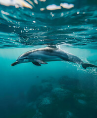 Fototapeta premium dolphin in the ocean