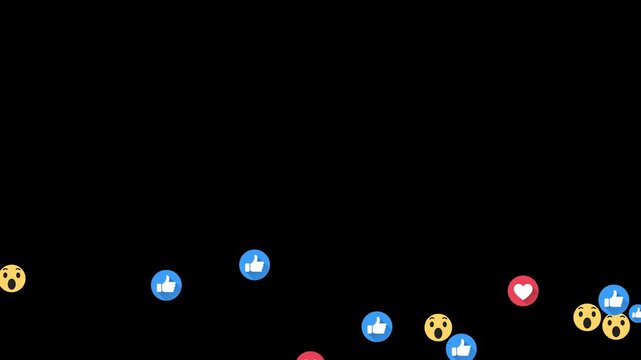 Emoji social media Live streaming style animated icon. Alpha channel, transparent background. 4K resolution