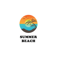 summer beach logo vector illustration