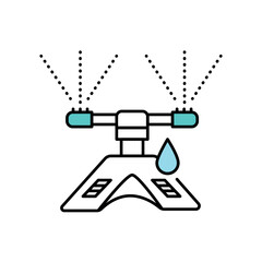 Irrigation systemline color icon. Sign for web page, mobile app,