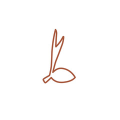 coconut shoot plant line art icon