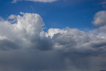 White clouds and blue sky