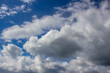 White clouds and blue sky