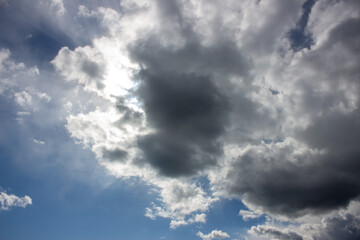 White clouds and blue sky