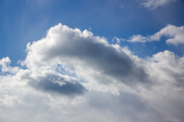 White clouds and blue sky