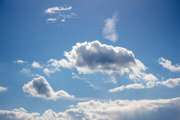 White clouds and blue sky