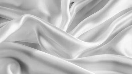 Obraz premium A close-up of smooth white silk fabric, showcasing its elegant and luxurious texture with soft folds.