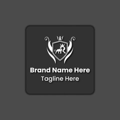 lion head design logo vector, Vintage Shield lion logo design, Luxury lion king logo image vector template