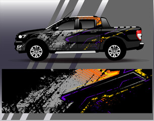 Car wrap design vector. Graphic abstract stripe racing background designs for vehicle, rally, race, adventure and car racing livery