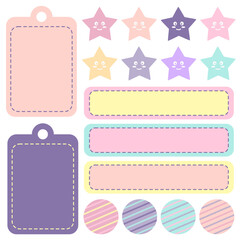 set of cute planner sticker labels for journaling, scrapbooking, and diary