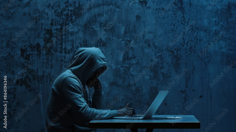 Canvas Prints the hacker in dark hoodie