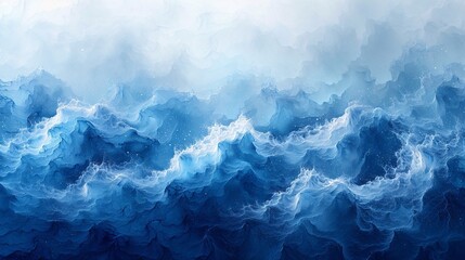 Cloudy blue sky landscape with snow-capped mountains