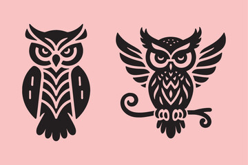 Owl logo icon vector art