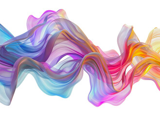 Abstract iridescent flowing fabric rendered in high fidelity