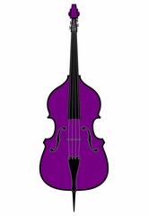 Fototapeta premium Purple stand up bass illustration. Concert/event poster, flyer, background etc. Design element for notices, announcements, posters, flyers, handbills, stationery, websites & more.