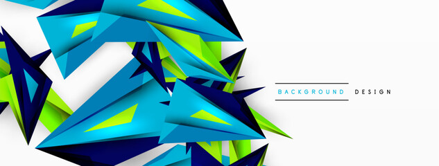 Minimal geometric abstract background. Low poly dynamic triangle design. Trendy techno business template for wallpaper, banner, background or landing
