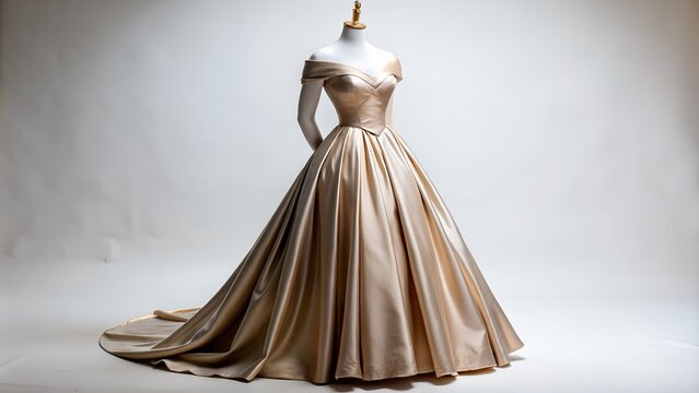 grand duchess satin dress with high detailing