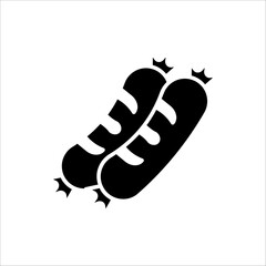 Sausage vector icon. Editable vector stroke sausage icon on white background.