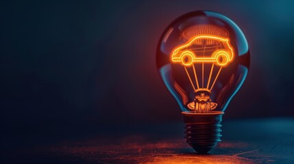 Innovative Electric Car Concept Inside Light Bulb - Eco Friendly Vehicle Innovation,electric car