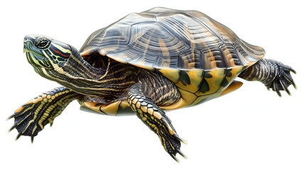 2. Create a PNG illustration of a Turtle without text or logos, optimized for use on a plain white background.
