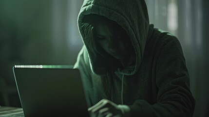 The hacker in dark room