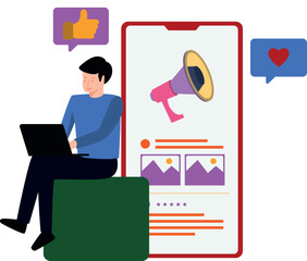 The guy is doing online marketing.