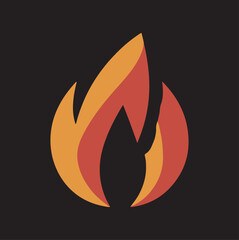 fire logo vector silhouette illustration