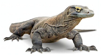 Fototapeta premium 2. Create a PNG illustration of a Komodo Dragon without text or logos, optimized for use on a plain white background.
