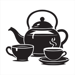 coffee shop cup logo vector Silhouette on a White Background