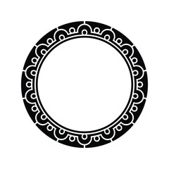 Ornamental pattern design circle frame. Ornamental Circular Knot Pattern. Border pattern design