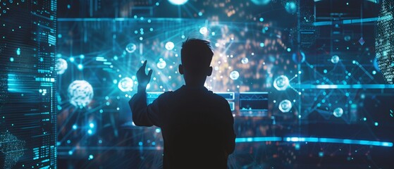 Digital technology internet network connection big data