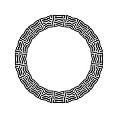 Naklejka premium Ornamental pattern design circle frame. Ornamental Circular Knot Pattern. Border pattern design