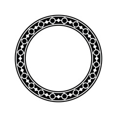Ornamental pattern design circle frame. Ornamental Circular Knot Pattern. Border pattern design