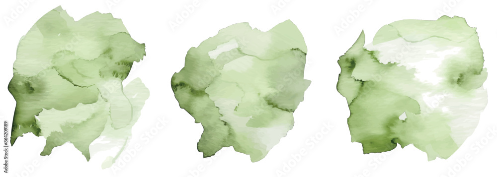 Poster The background of this image is white with a green splash of watercolor. The background has a watercolour texture in salad color. There is a hint of stain from an ink paintbrush. There is a green