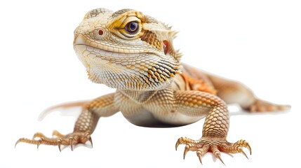 Naklejka premium 3. Produce an image of a Lizard with a transparent background, ideal for seamless integration into designs requiring a neutral or white backdrop, showcasing its entire body.
