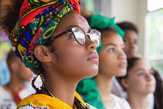 International Youth Day  depicting young people expressing themselves through art, music, fashion, and activism, celebrating their unique identities