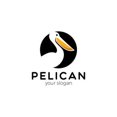 Pelican Bird Logo Abstract Design Vector Template. Pelican Icon