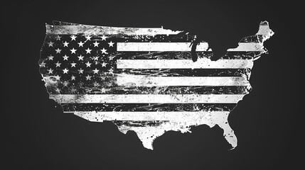 Silhouette chalk USA vector image