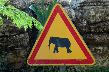 Panneau routier passage d'élephant, Kenya