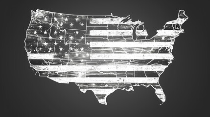 Silhouette chalk USA vector image