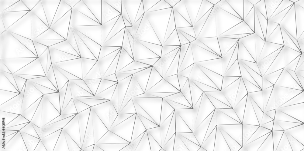 Aufkleber Geometric low poly graphic. Background of triangular facets. editable stroke width, grey gradient abstract triangle seamless pattern from network triangular cells, wallpaper background design.